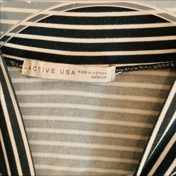 Dark Green Striped Turtle Neck - Picture 2 of 3